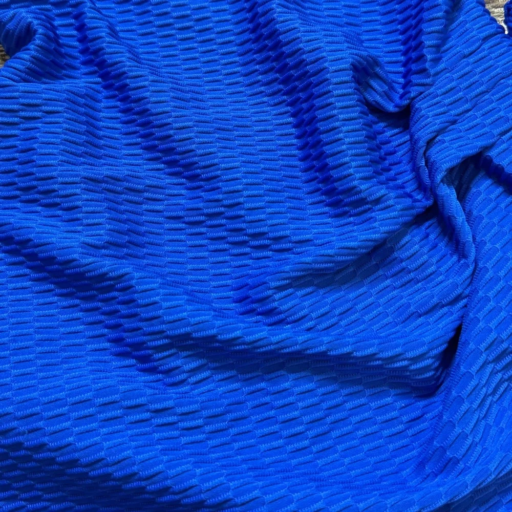 Maxine of Hollywood Swimsuit One Piece Spa Suit Sarong Front Cobalt 8 New